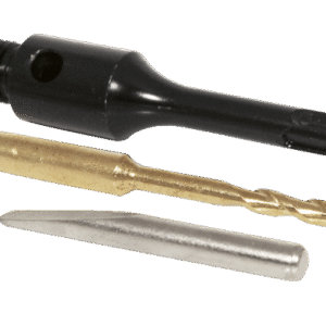 a drill bit and a bit of metalAdapter set M16 – SDS inclusief centreerboor