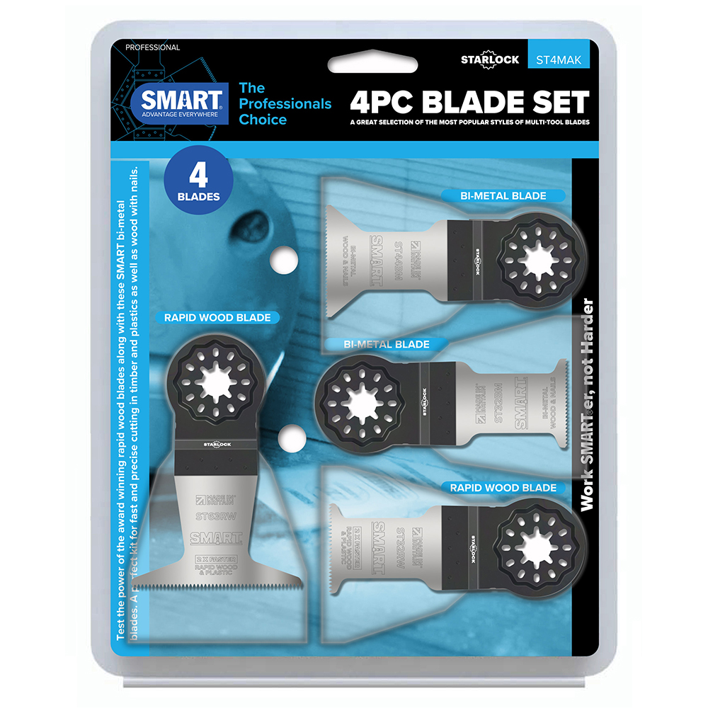 SMART 4-delige Starlock Zaagbladenset – Professionele Multitool Zaagbladen