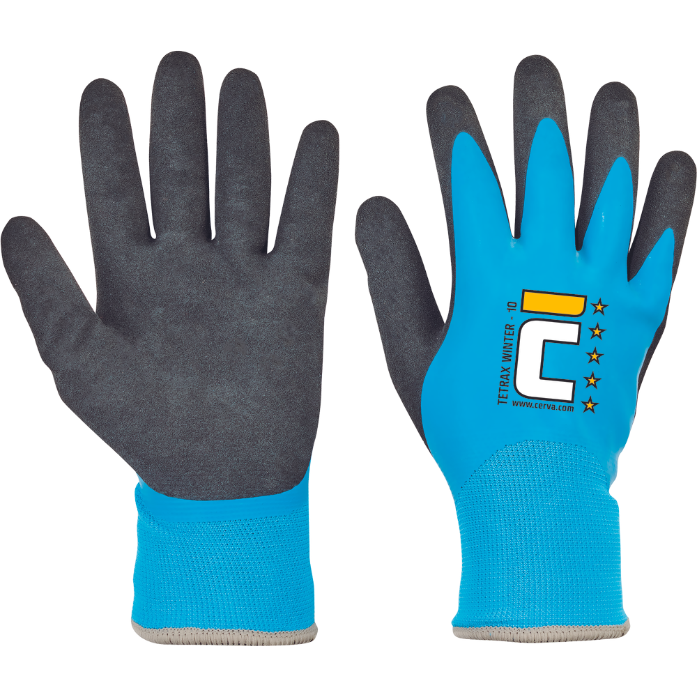CERVA TETRAX winter handschoenen latex blauw zwart