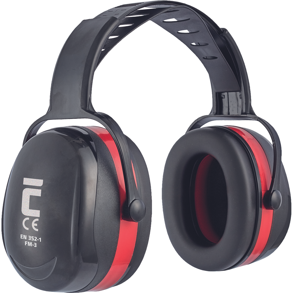 CERVA FM-3 gehoorkap zwart rood 34 dB gehoorbescherming