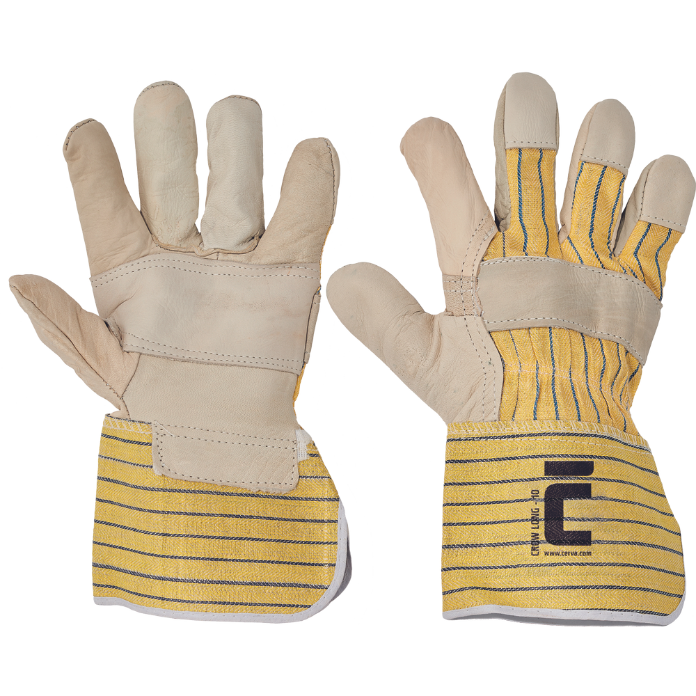 CERVA CROW LONG handschoenen rundleder katoen 10cm manchet
