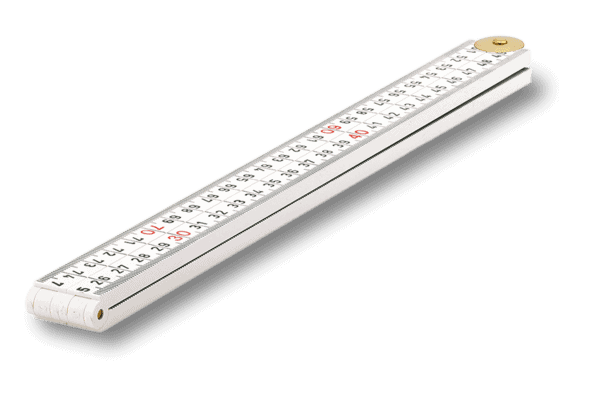 sola duimstok hk 1/4 w12 wit kunststof messing scharnieren