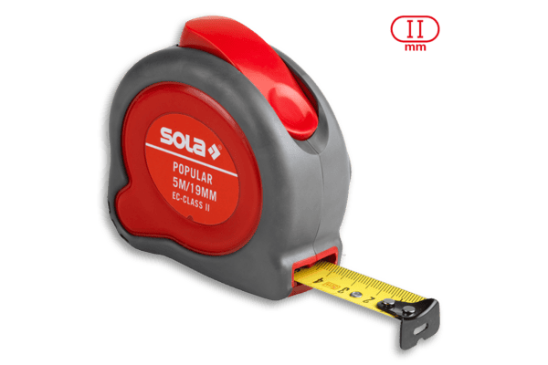 sola popular rolbandmaat rood zwart staal 5m