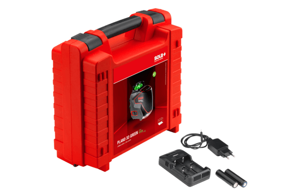 sola plano 3d green lijnlaser met accessoires en groene laserlijnen